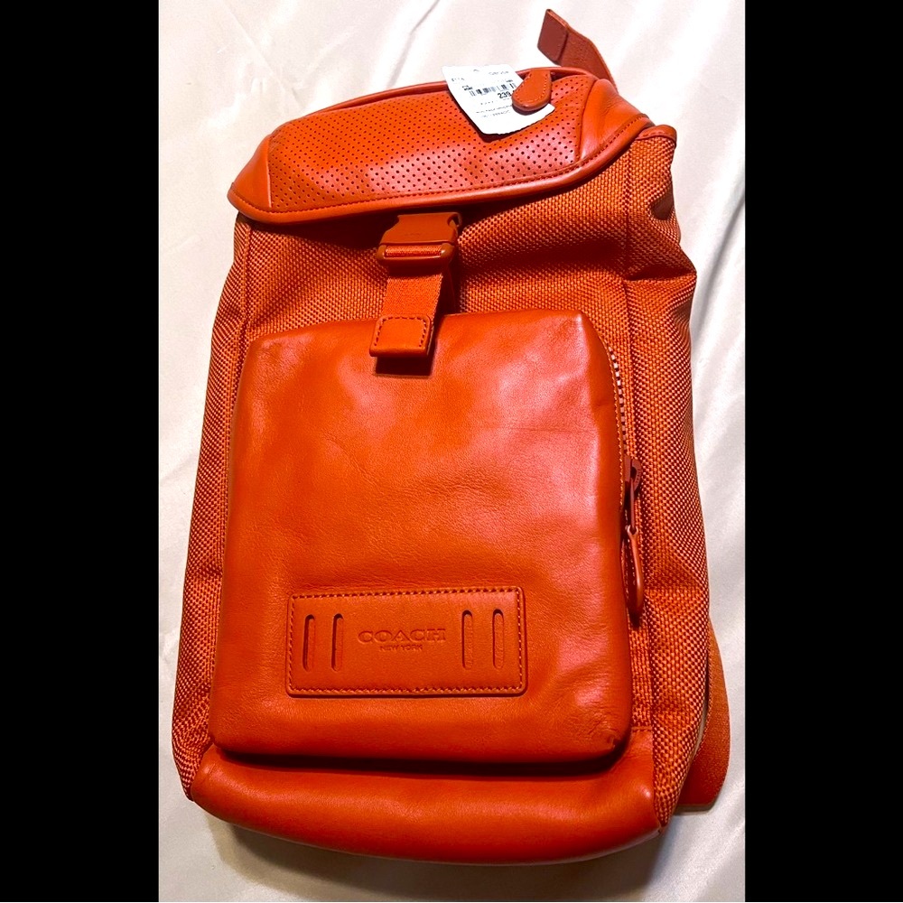Coach Orange Backpack Modern Design